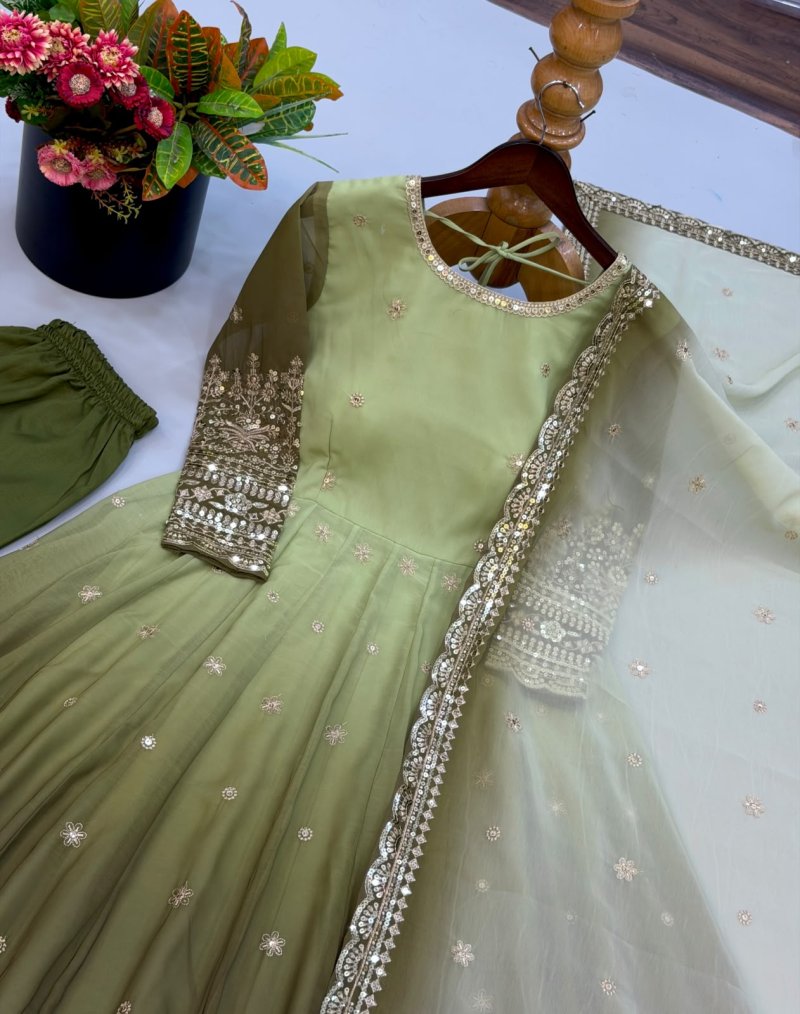 Sr 1725 Georgette With Embroidery Sequence Work Readymade Suits